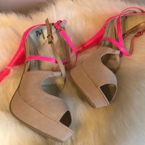 JustFab Nude Narcissa Peeptoes